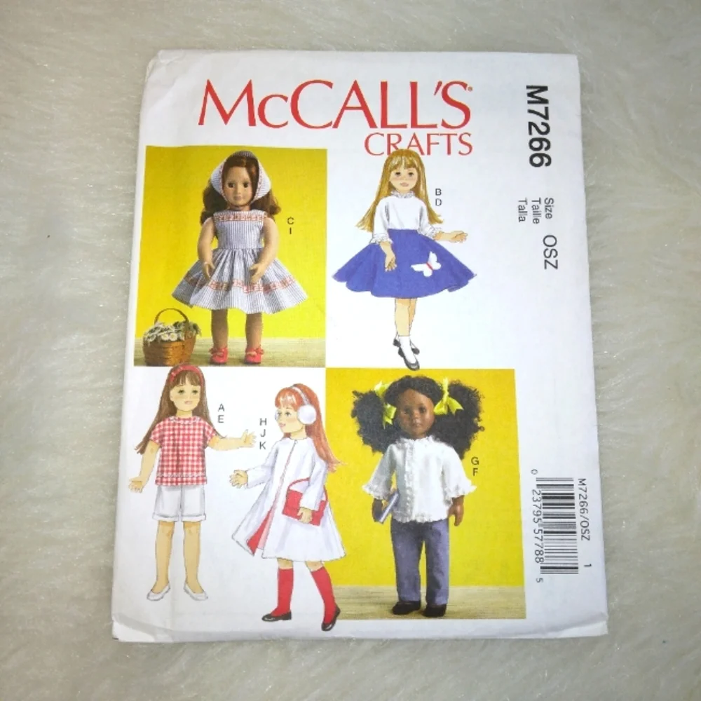 MCCALL'S M7266 Retro Wardrobe for American Girl Doll and 18